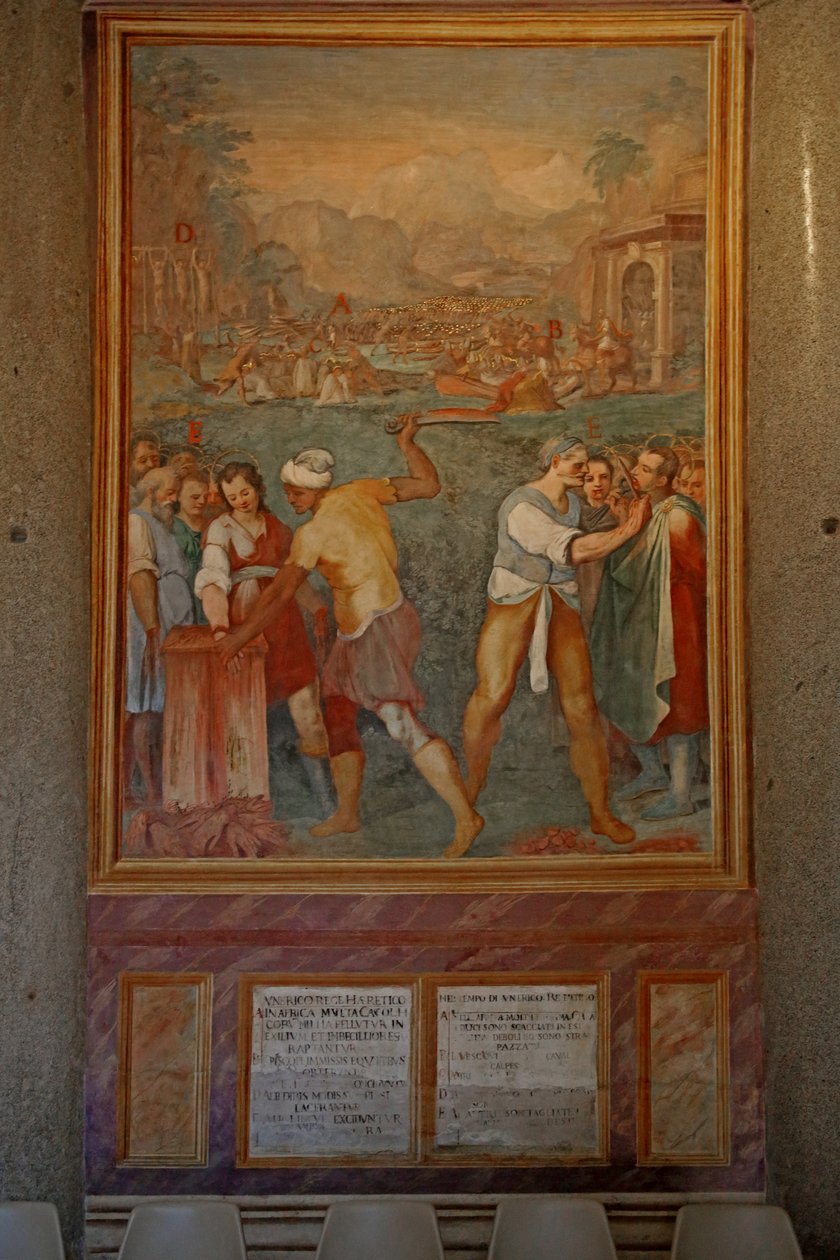 Martyrium og lemlestelse av forskjellige helgener (fresco) av Cristoforo & Tempesta Antonio (1555-1630) Roncalli
