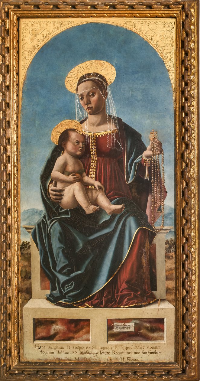 Madonna med barn (olje på panel) av Cristoforo da Lendinara Canozzi or Canozi