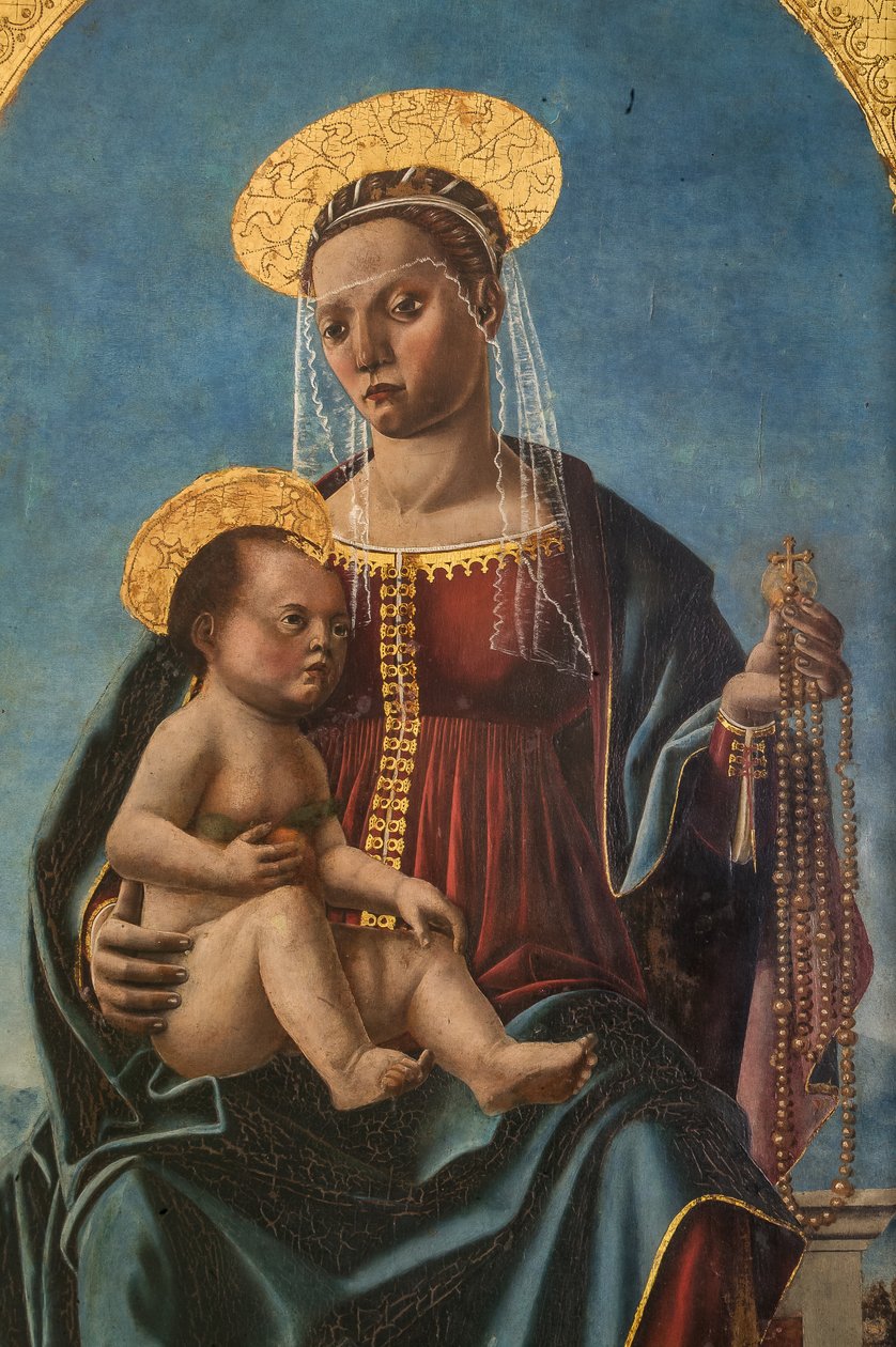 Madonna med Jesusbarnet, detalj av 2384571 (olje på panel) av Cristoforo da Lendinara Canozzi or Canozi