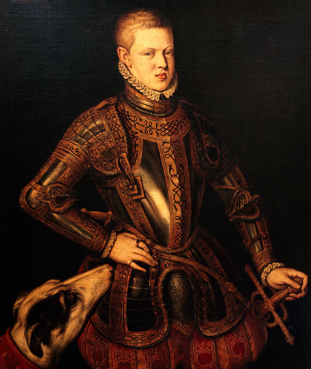 Portrett av Sebastian av Portugal, konge av Portugal og Algarve av Cristóvão de Morais