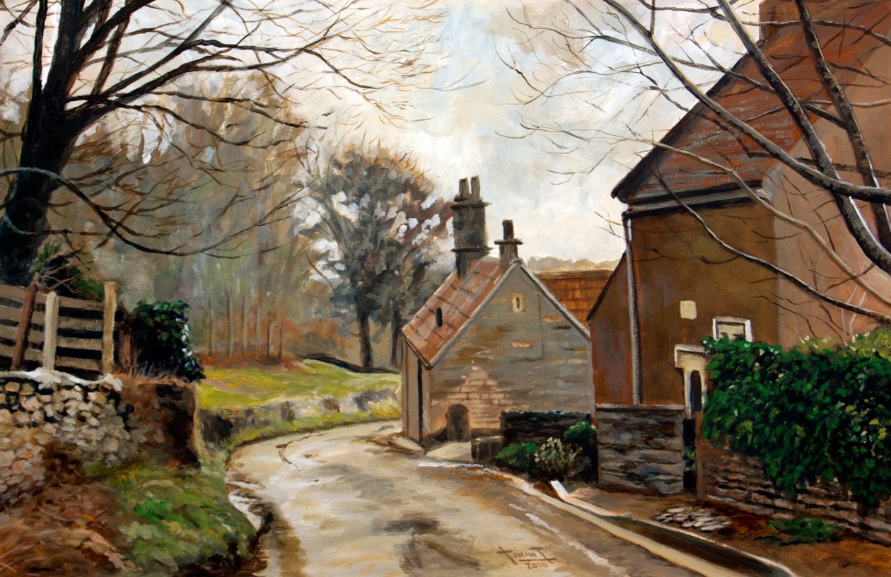 After the Rain, Cotswolds, 2010 (akryl på papir) av Cruz Jurado Traverso