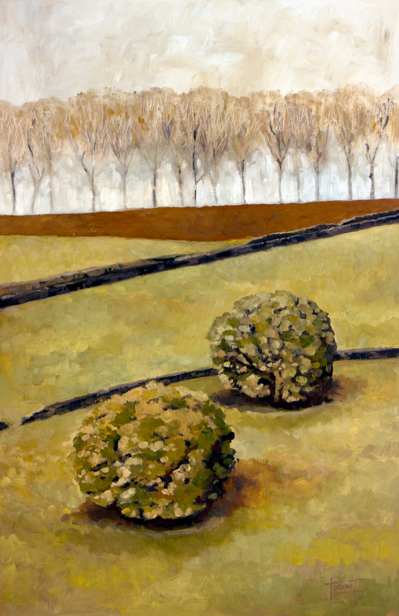 Spectators, Cotswolds, 2010 (olje på papir) av Cruz Jurado Traverso