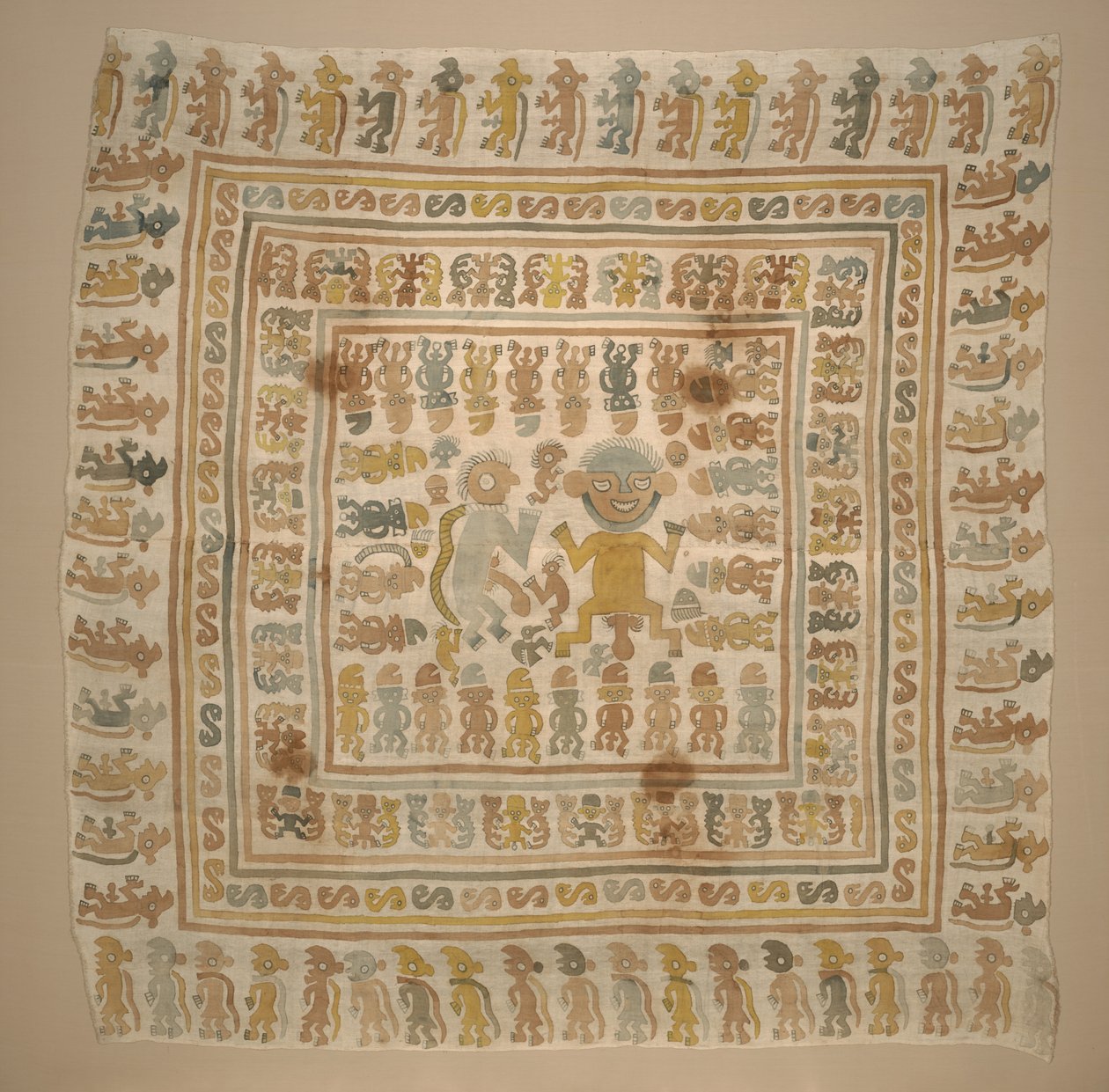 Panel fra "fange"-tekstilet, ca. 1300-1470 (bomull og fargestoffer) av Culture Chimu