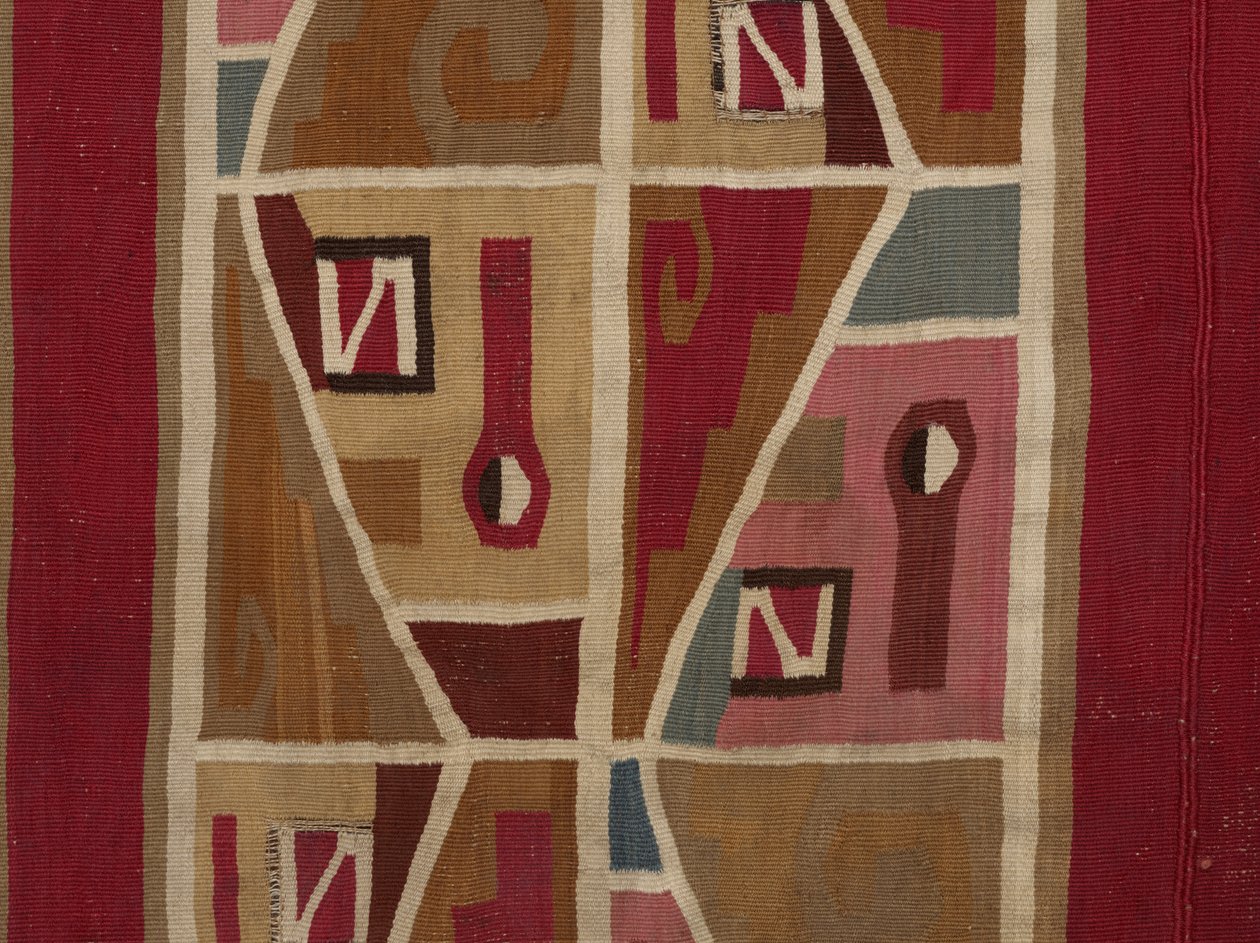 Tunika med profilhoder og avtrappede bånd, ca. 650-800 (bomull og kamelfibre) av Culture Huari