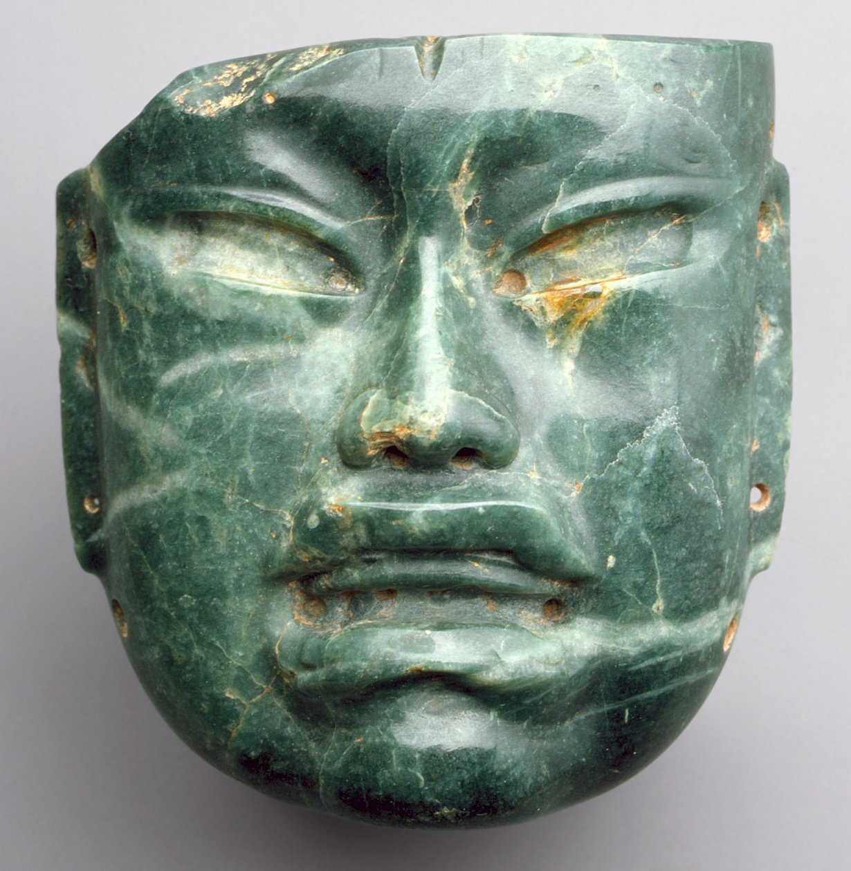 Maske, 900–400 f.Kr. (jadeitt) av Culture Olmec