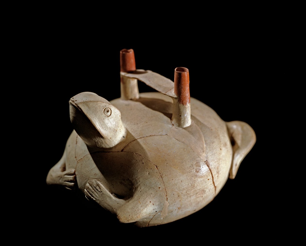 Pre-colombiansk kunst, Paracas sivilisasjon (Peru): froskeformet vase. 800-200 f.Kr. Lima, Nasjonalmuseet for antropologi og arkeologi av Culture Paracas