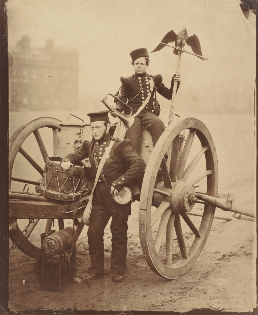 Trompetist Gritten og trompetist Lang i Woolwich, 1856. av Cundall and Howlett