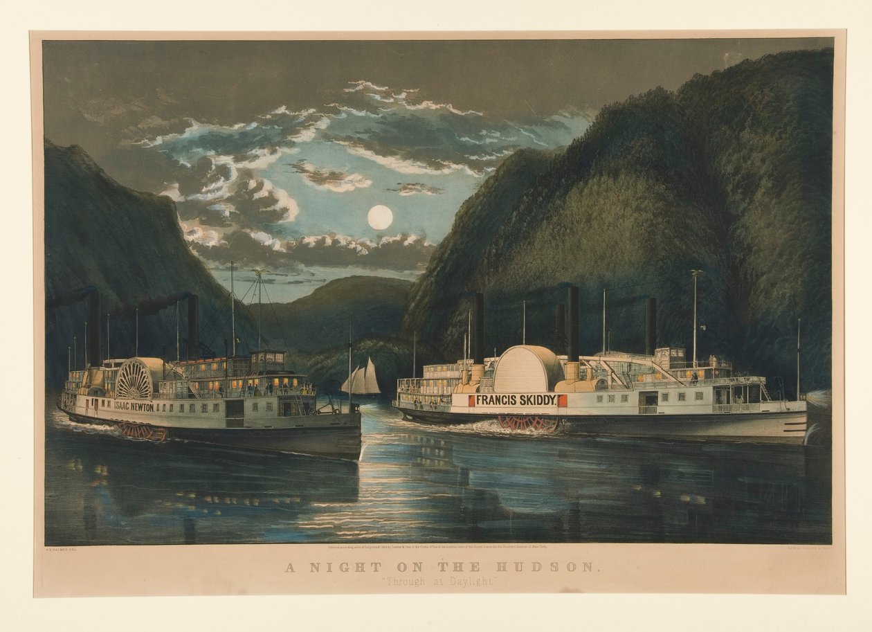 En natt på Hudson av Currier and Ives