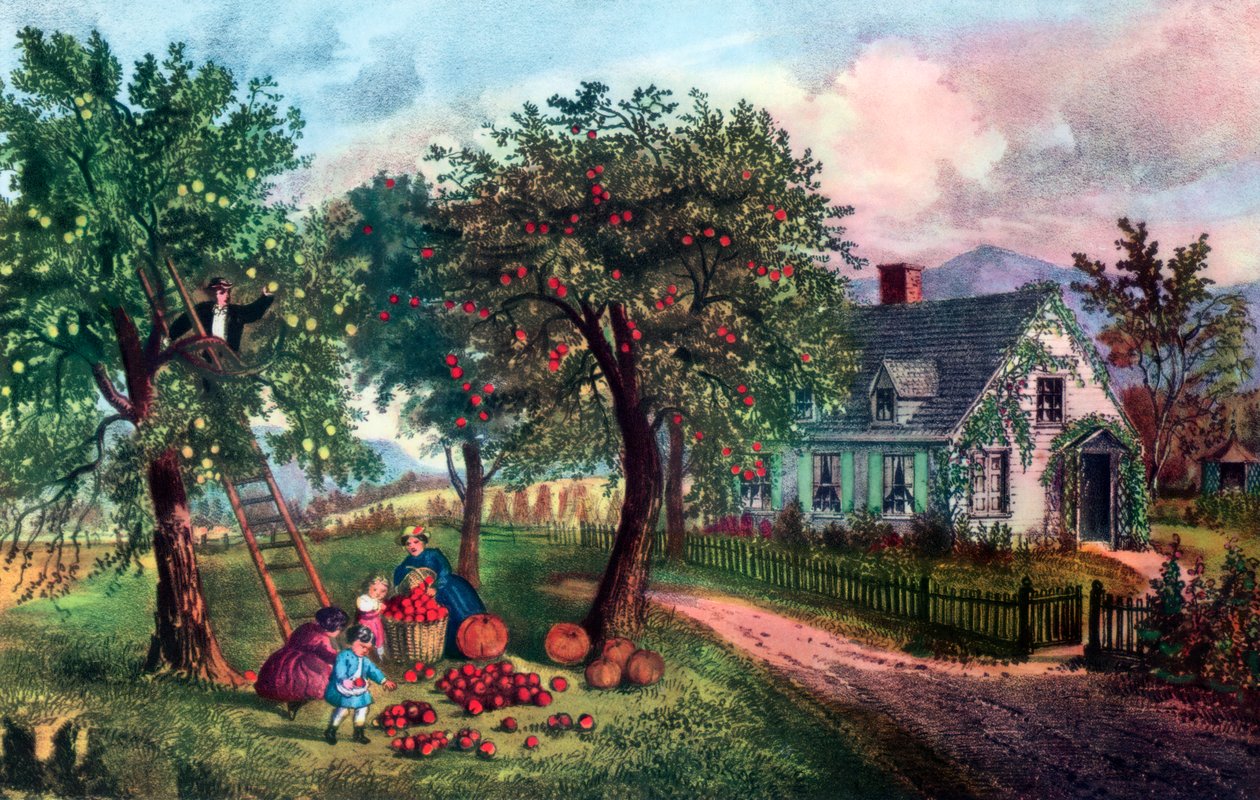 American Homestead i høst, 1869 av Currier and Ives
