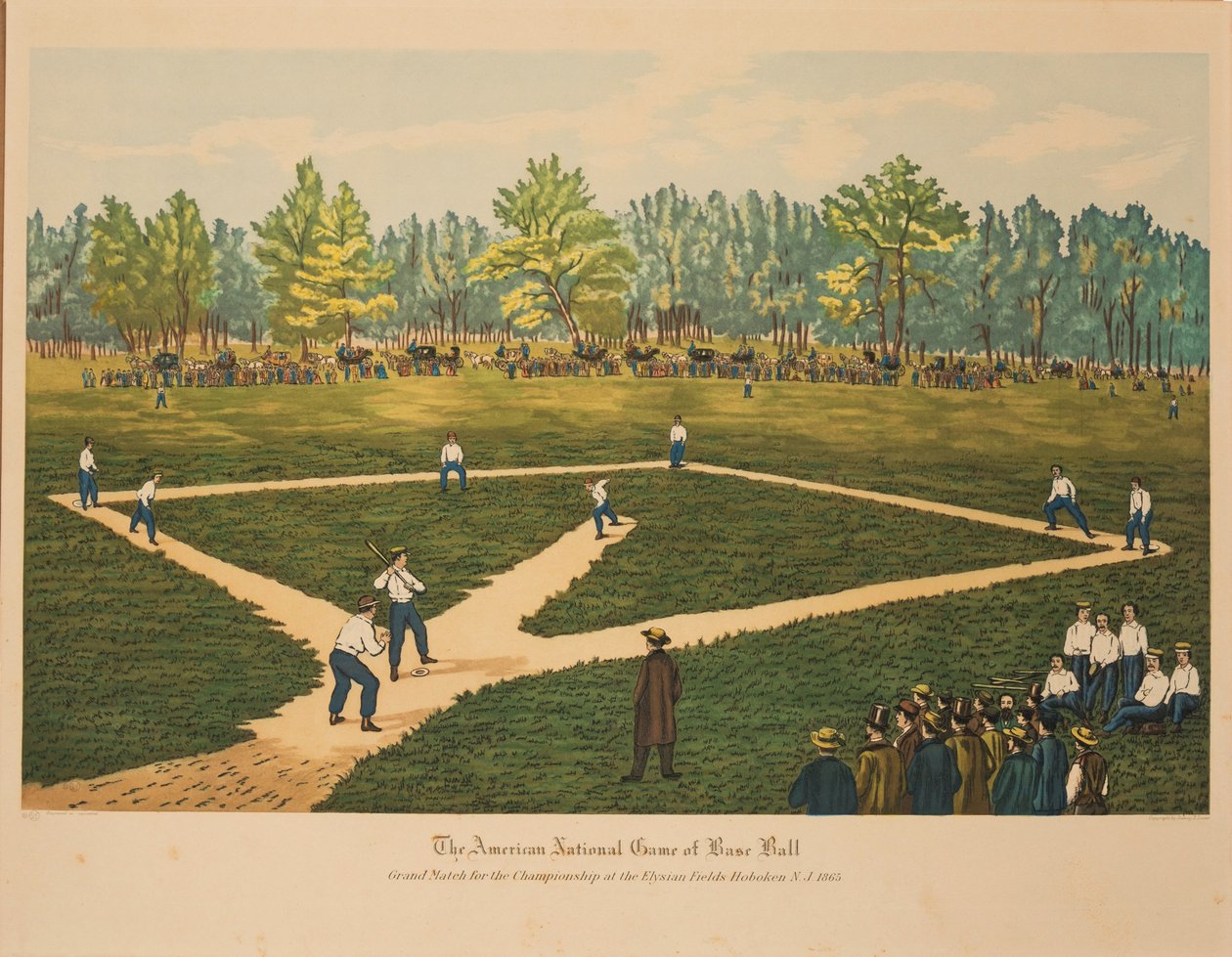 The American National Game of Base Ball, ca 1866. av Currier and Ives.