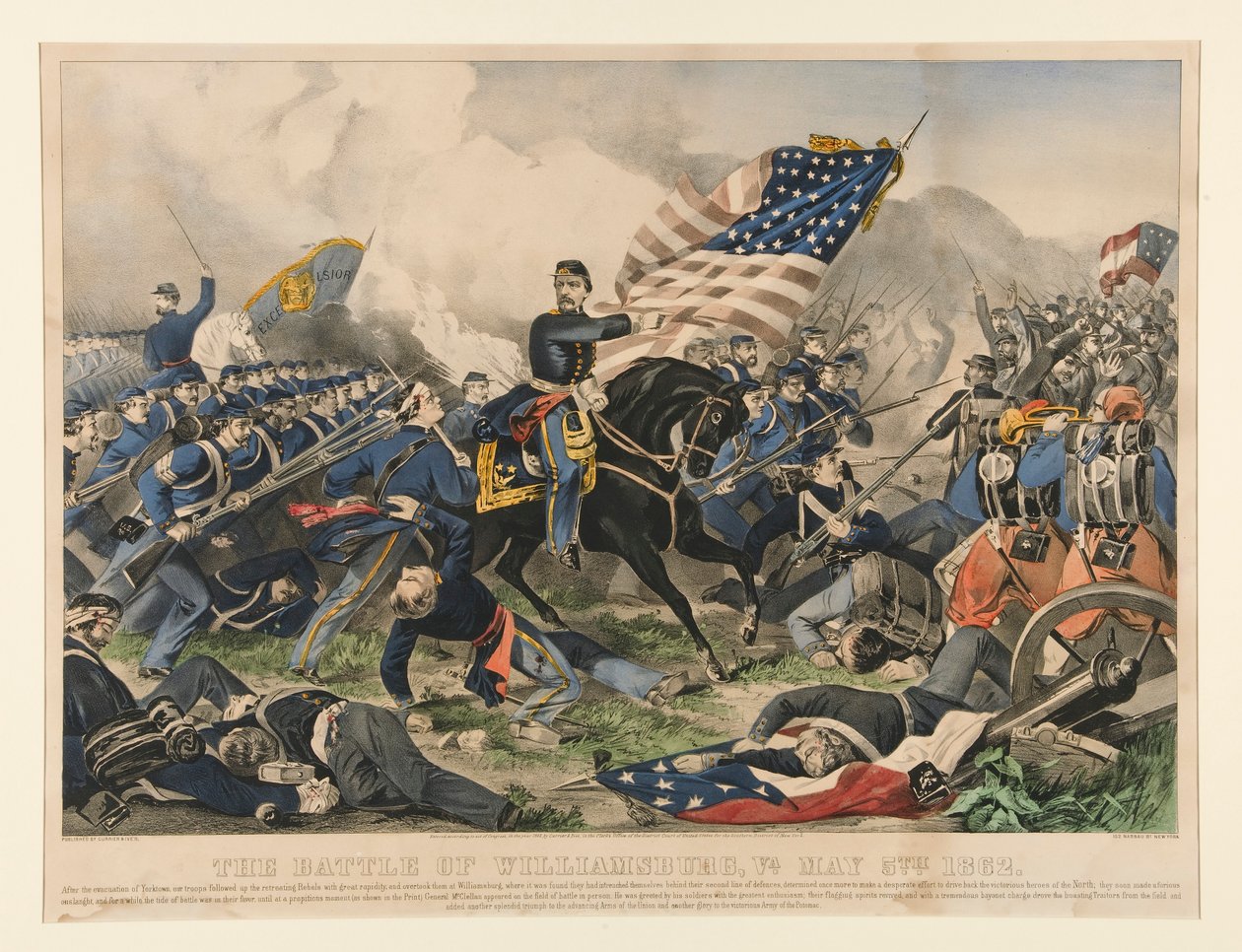Slaget ved Williamsburg, Va. 5. mai 1862 av Currier and Ives