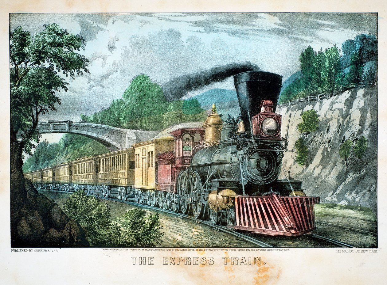 Ekspresstoget, USA, 1870 av Currier and Ives