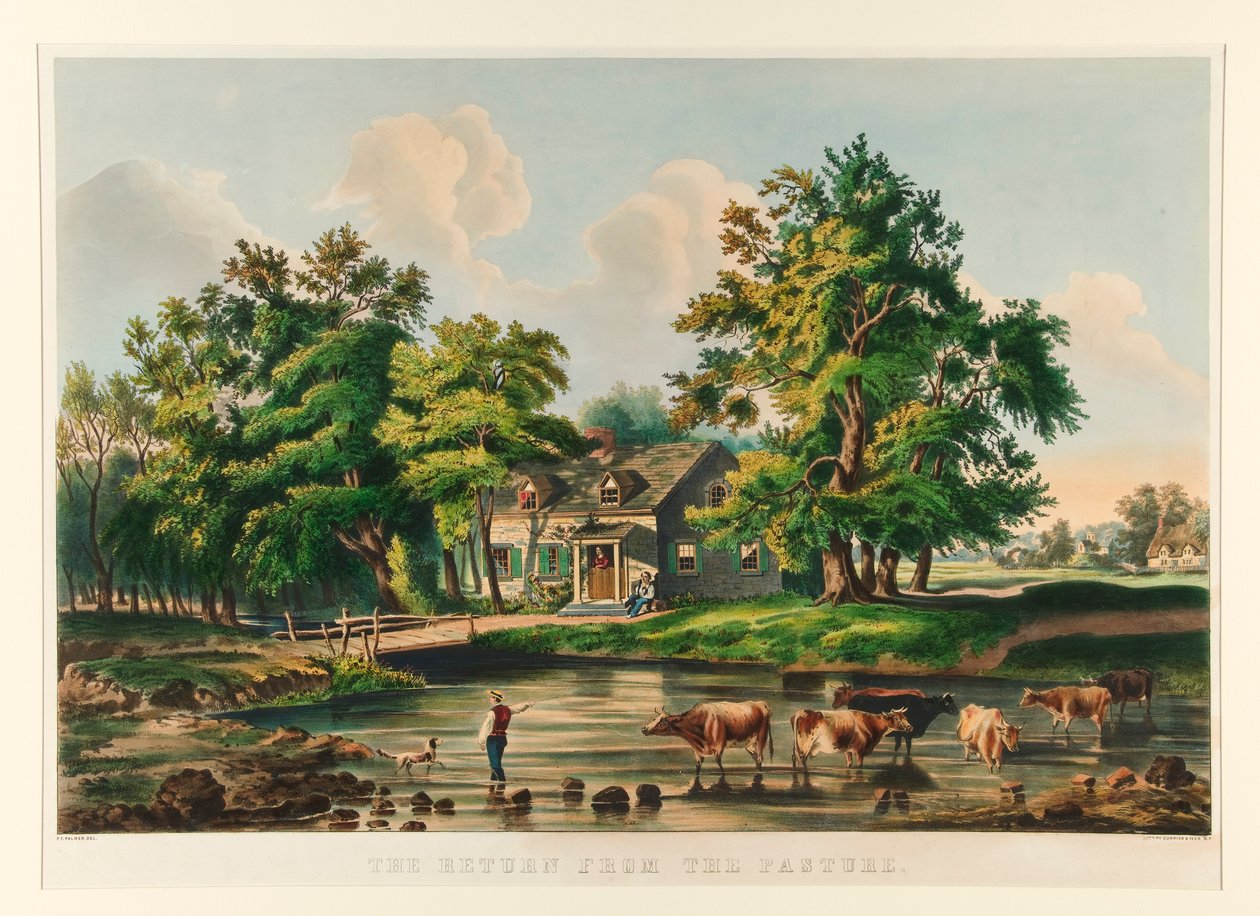 Returen fra beitet av Currier and Ives