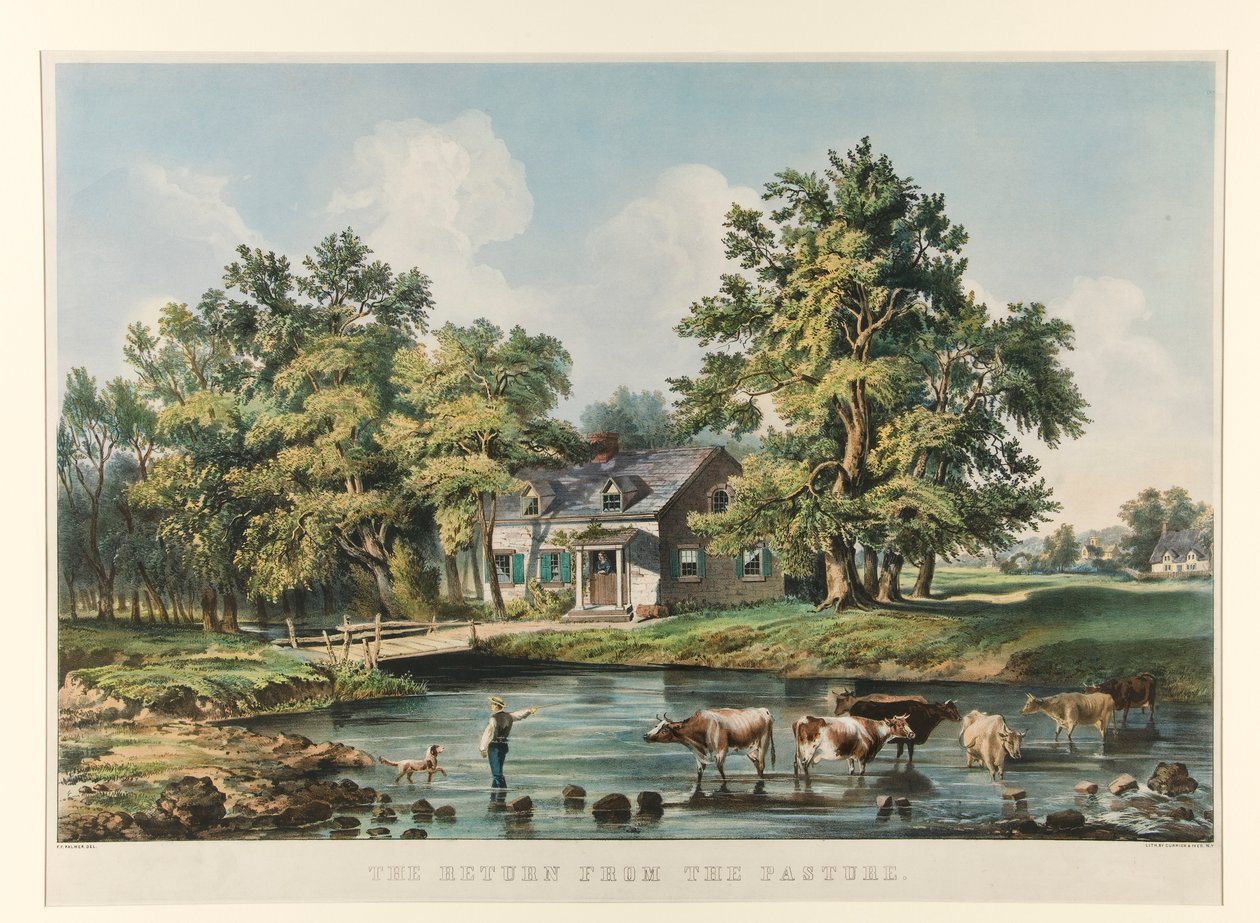 Returen fra beitet av Currier and Ives