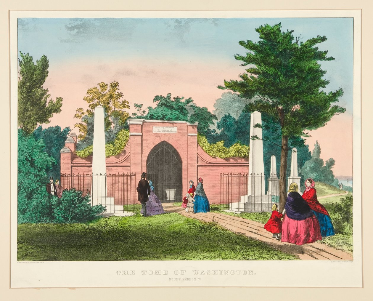 The Tomb of Washington/ Mount Vernin, VA av Currier and Ives