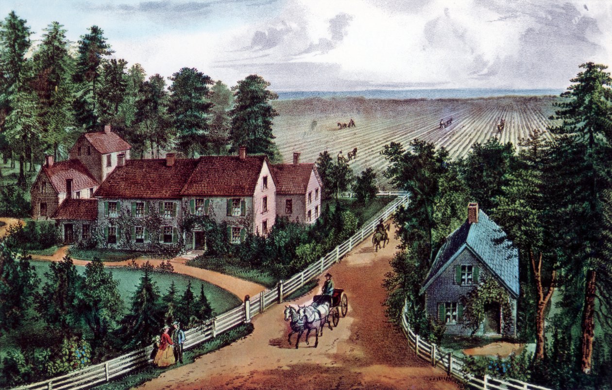 The Western Farmers Home, 1871. av Currier and Ives
