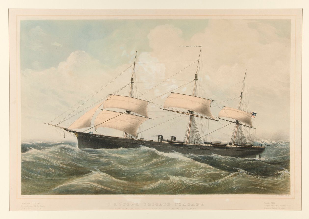 USAs dampfregatt Niagara av Currier and Ives