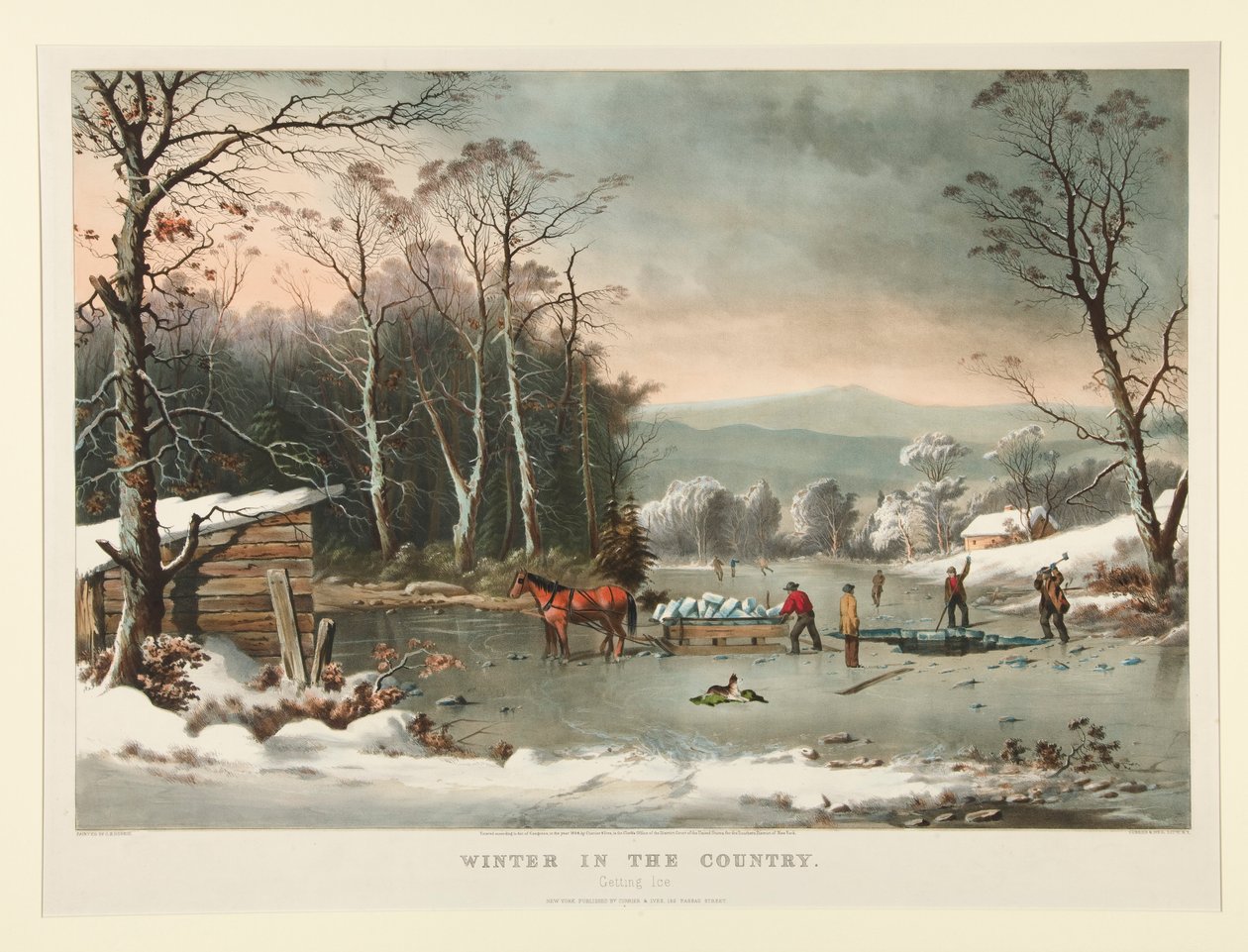 Vinter på landet. /Får is av Currier and Ives