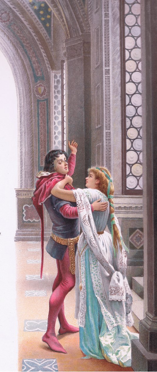 Vil du være borte? Det er ennå ikke ny dag., illustrasjon fra Romeo og Julie, av Curtazzo Curtazzo