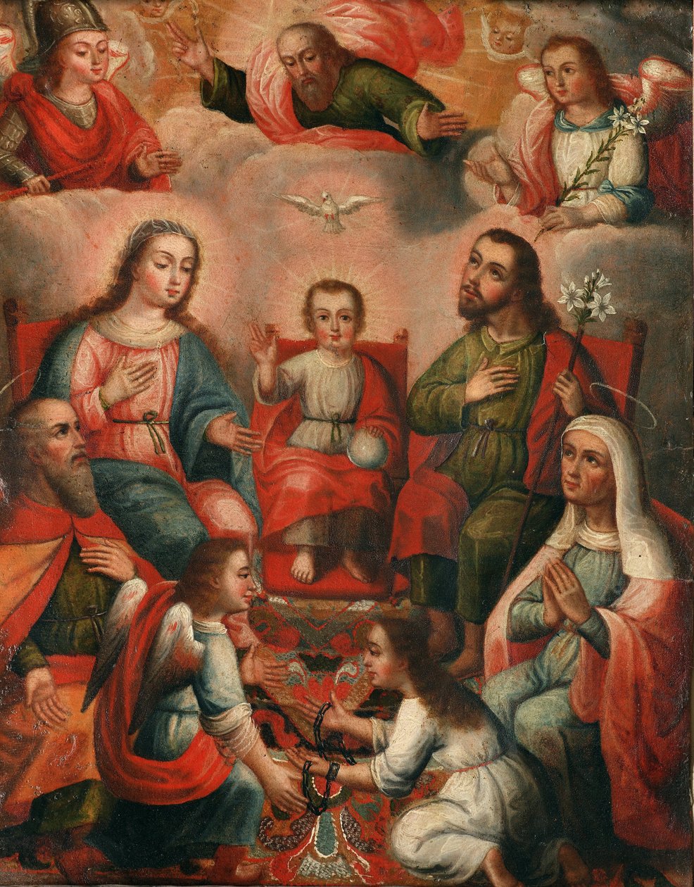 Familien til Christ Child med den fengslede sjelen til guddommelig kjærlighet av Cuzco School