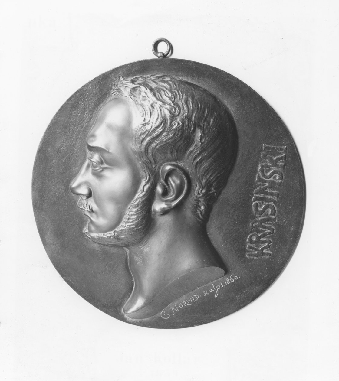 Medaljong av Zygmunt Krasiski (bronse) av Cyprian Kamil Norwid