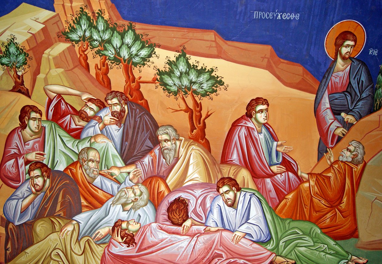 Apostler venter på Jesus på Oljeberget i Jerusalem, Kypros av Cypriot