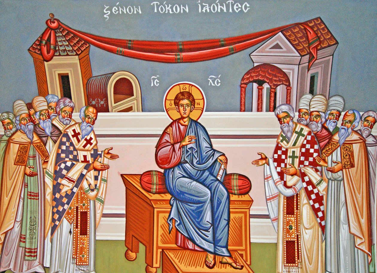 Skildring av Kristus i tempelet, Lukas 2.22-40, Kypros av Cypriot