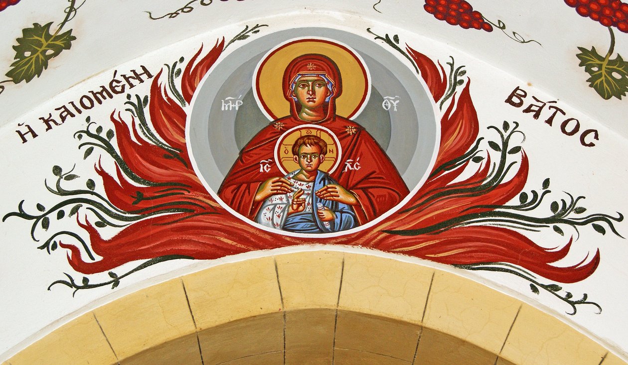 Madonna og barn omgitt av flammer, Kypros av Cypriot