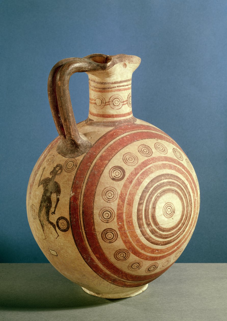 Oinochoe dekorert med konsentriske sirkler (keramikk) av Cypriot