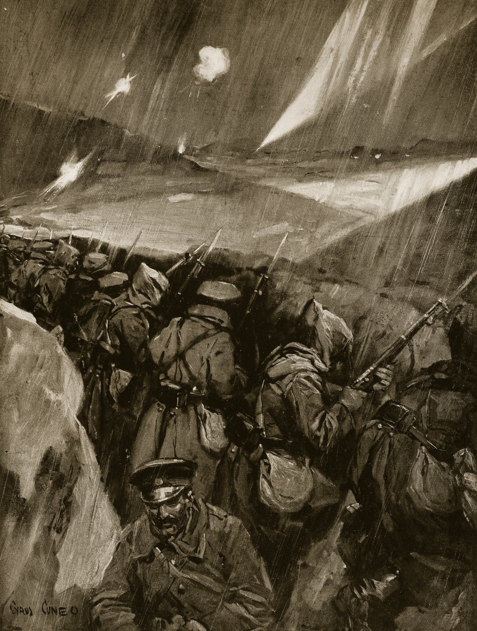 Bulgarere som beleiret Adrianopel, 1912-13 av Cyrus Cuneo