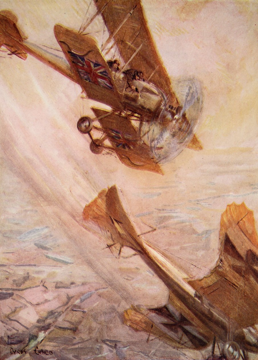 Illustrasjon fra 'Told in the Huts: The YMCA Gift Book', utgitt 1916 av Cyrus Cuneo