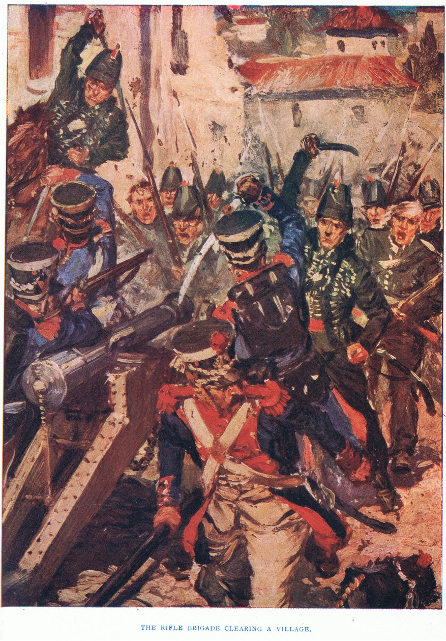 Rifle Brigade rydder en landsby, 1915 av Cyrus Cuneo