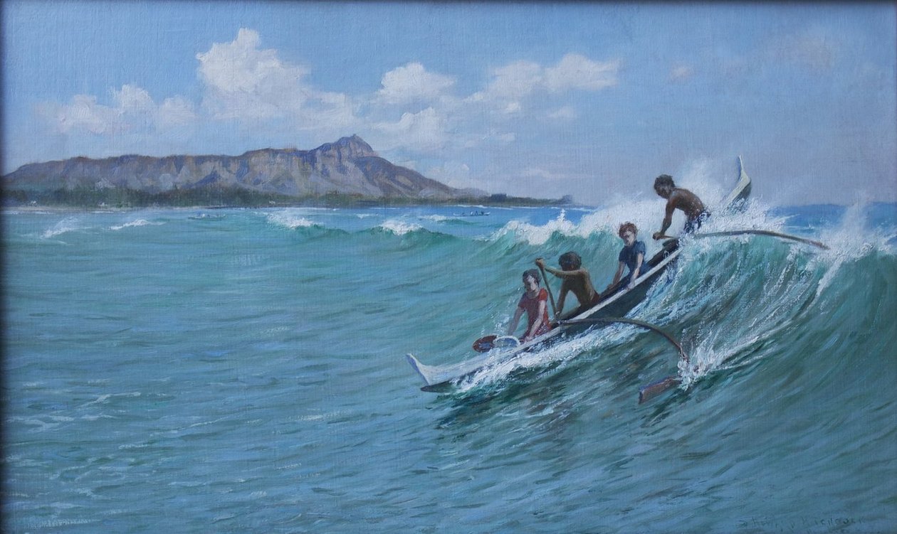 Kanosurfing, Waikiki av D. Howard Hitchcock