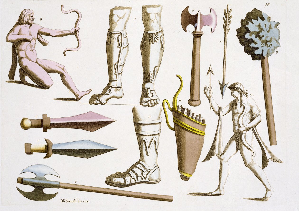 Greske soldater, våpen og rustninger, plate 38 fra 