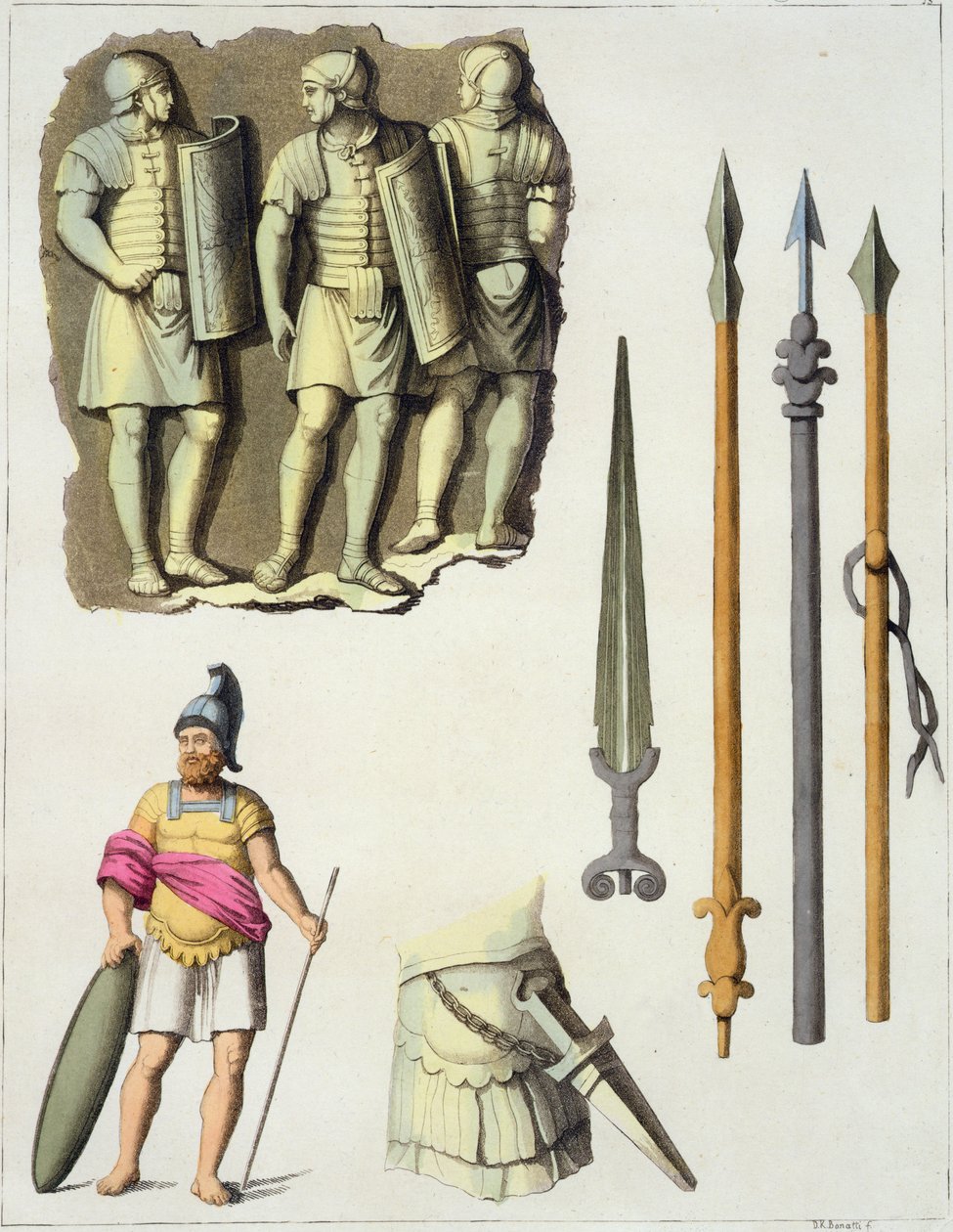 Uniform og våpen fra romerske legionærer, fra 
