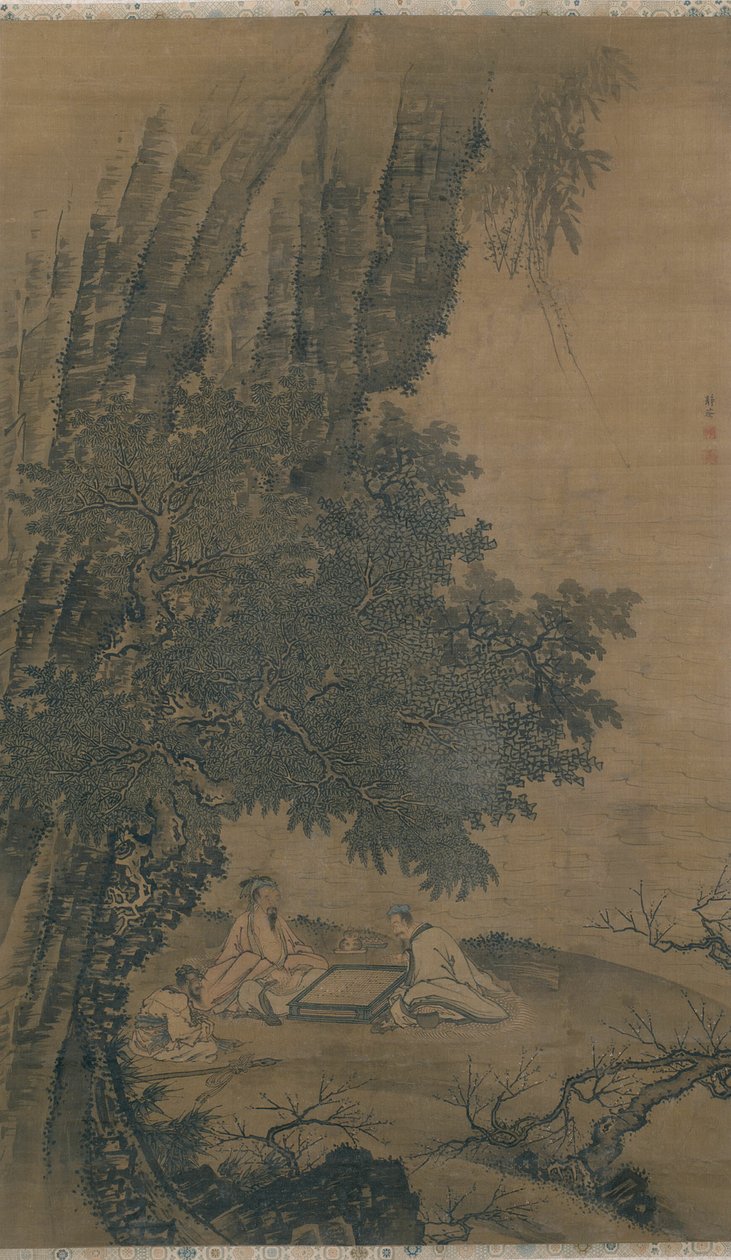 Landskap med daoistiske udødelige som spiller Weiqi av Dai Jin