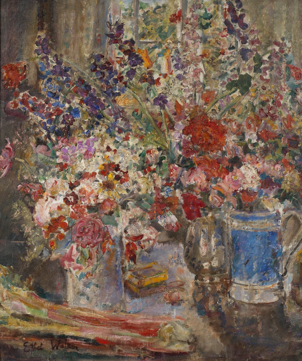 Blomsterstykke nr. 4, ca. 1928-29 (olje på lerret) av Dame Ethel Walker