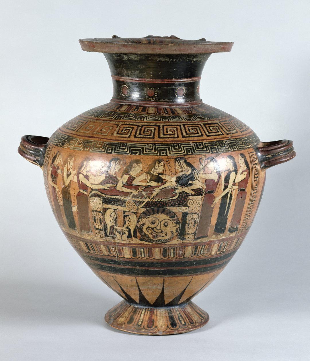 Svartfigur hydria som viser Nereidene som sørger over Achilles, ca. 560–550 f.Kr. (keramikk) av Damon Painter