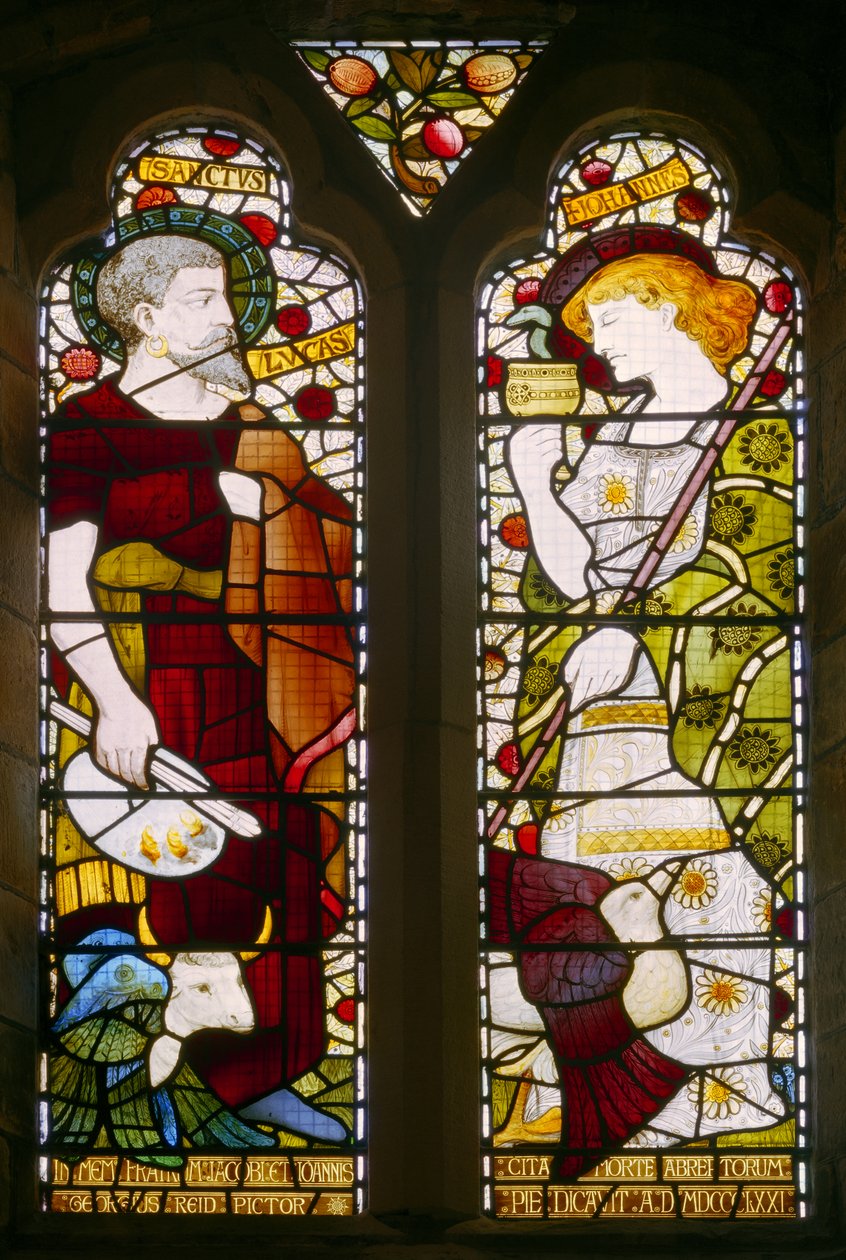 St Luke og St John, St Machars Cathedral, Aberdeen, 1871 av Daniel Cottier
