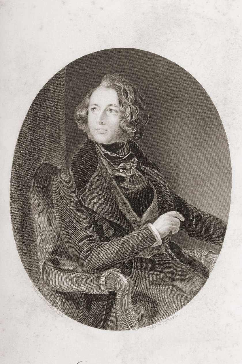 Charles Dickens (1812-70) gravert av Emden, 1853 av Daniel Maclise