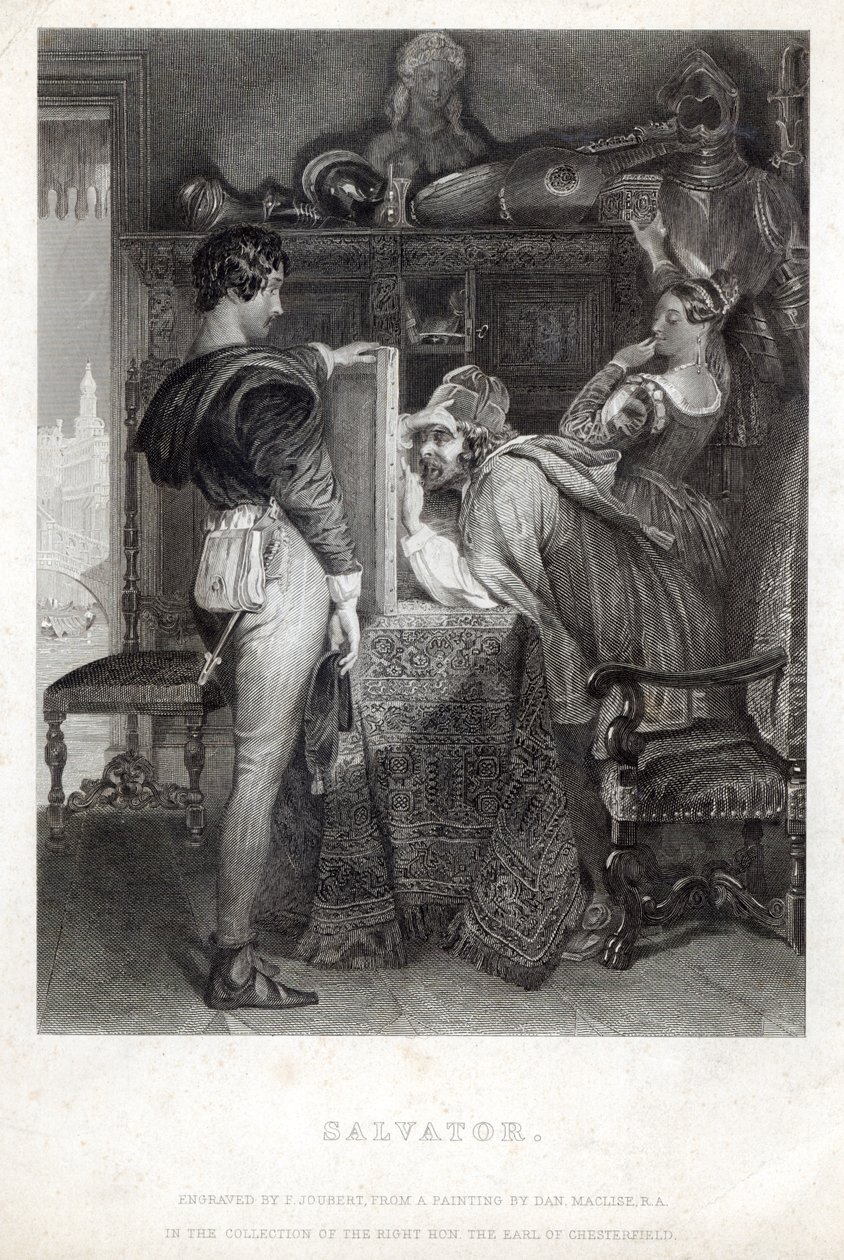 Salvator, gravert av Ferdinand Jean Joubert (1810-84) av Daniel Maclise