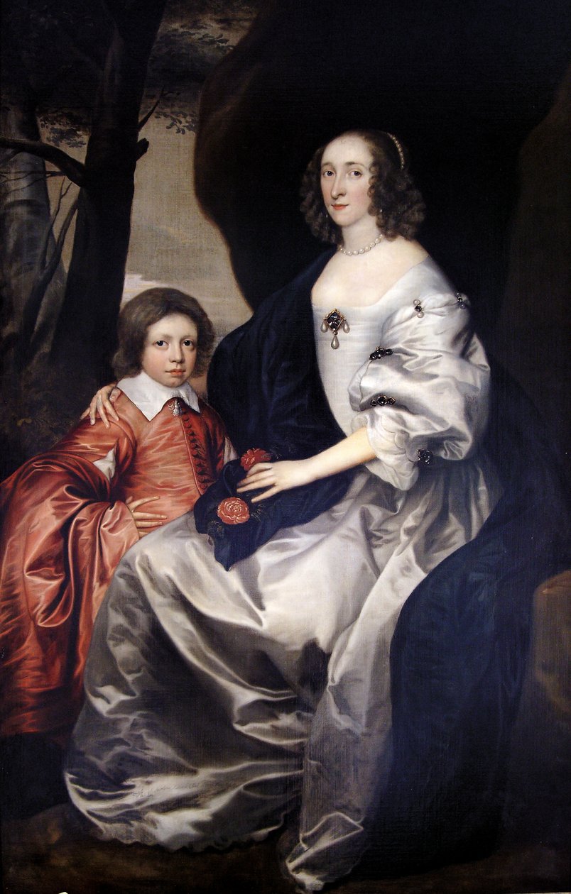 John Manners som gutt med sin mor Frances, grevinne av Rutland, ca. 1646 av Daniel Mytens