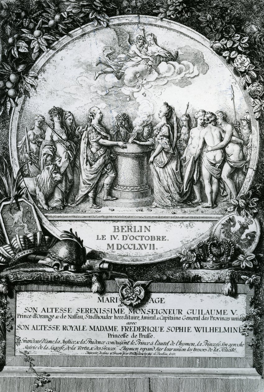 Ekteskapet til prinsesse Frederica av Preussen med William V, prins av Orange, 1767 av Daniel Nikolaus Chodowiecki