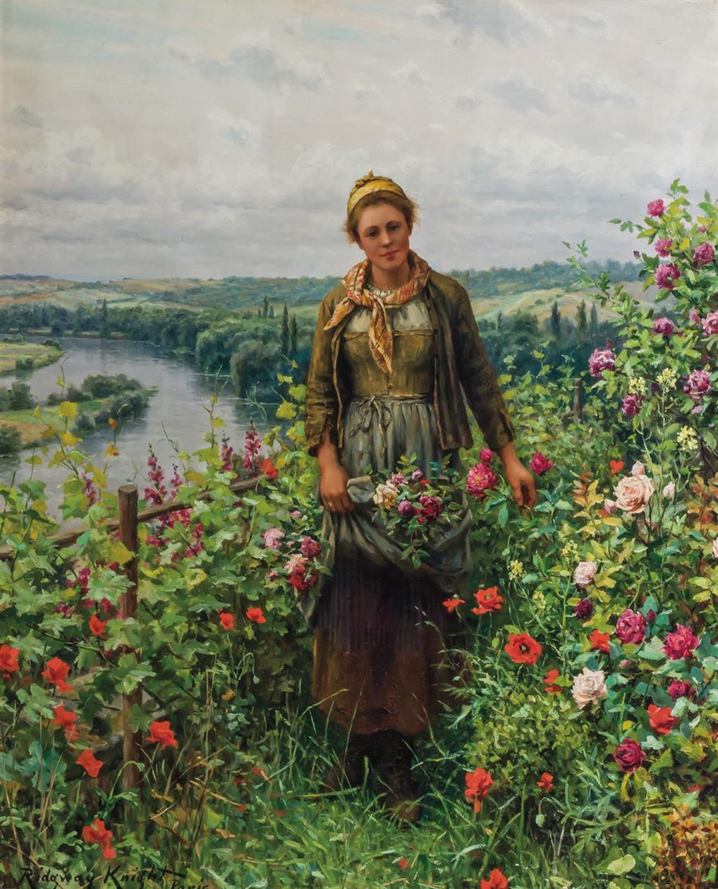 En hushjelp i hagen hennes av Daniel Ridgway Knight
