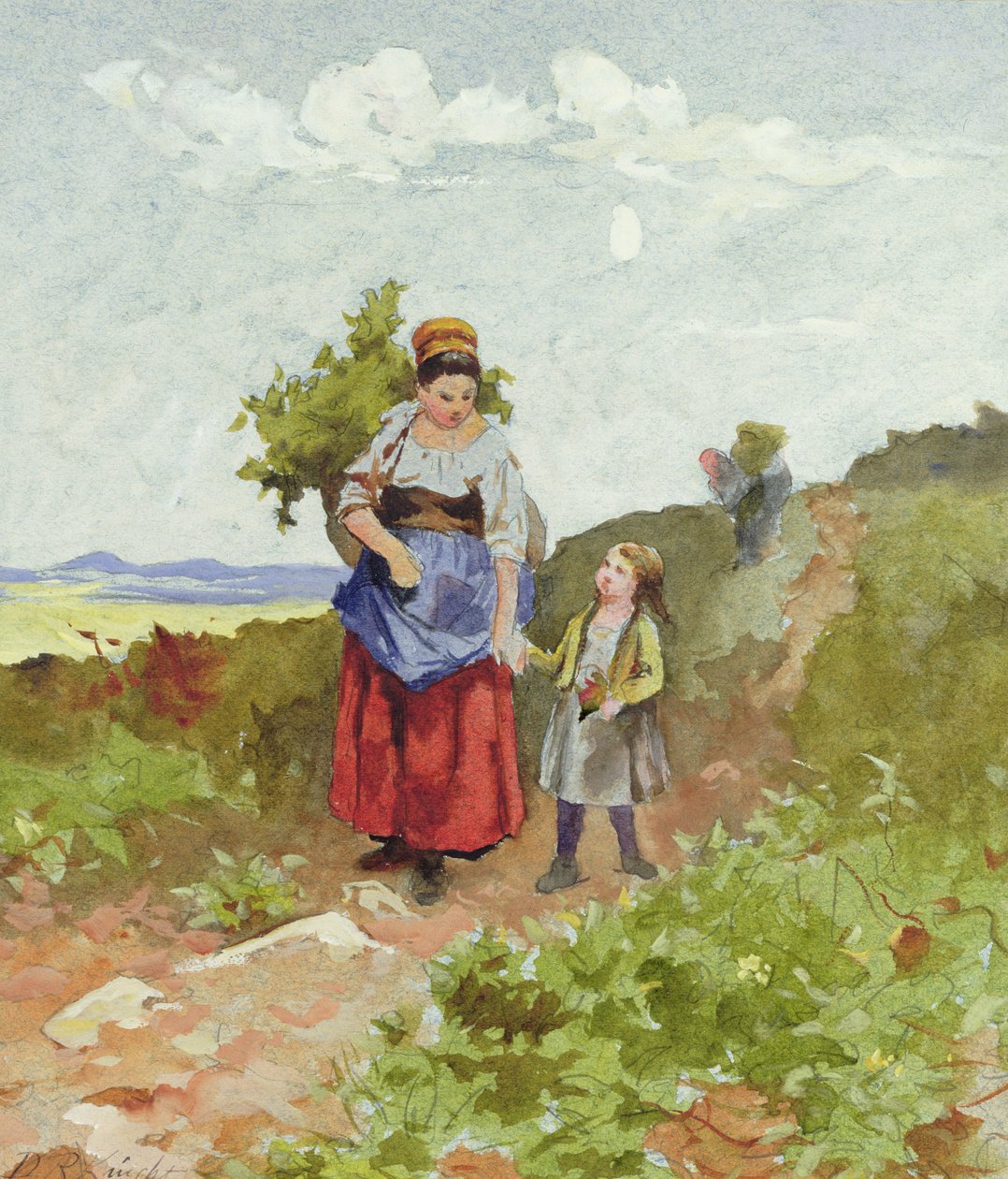 Franske bønder på vei av Daniel Ridgway Knight
