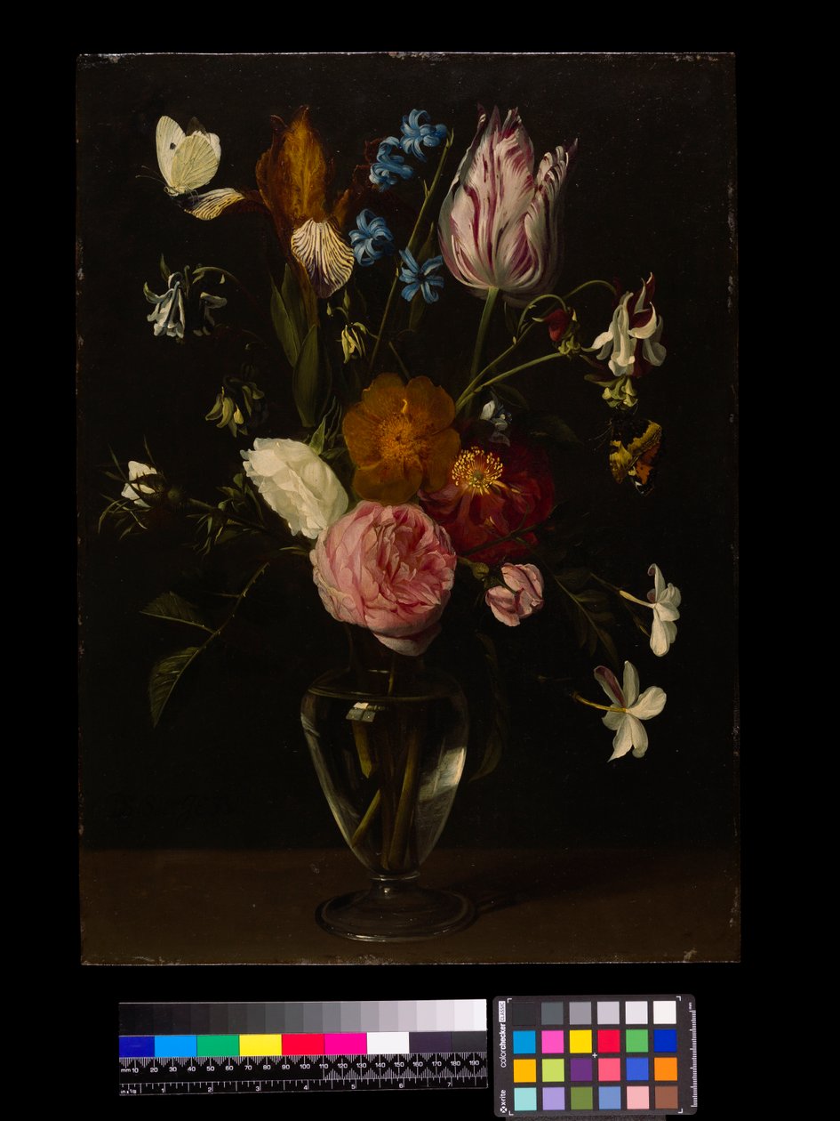 En vase med blomster (olje på kobber) av Daniel Seghers