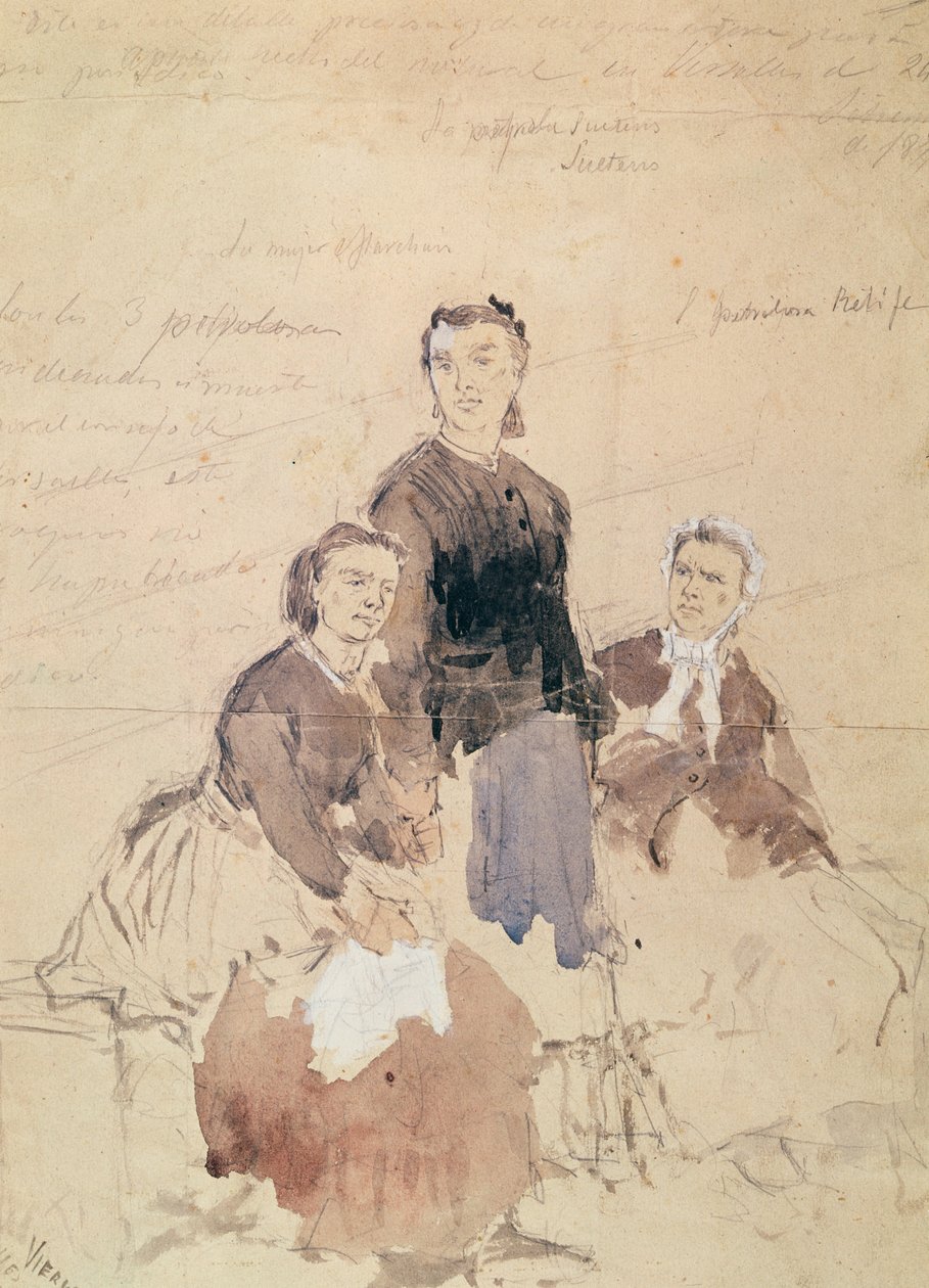 The Three Petroleuses, etter 1870 av Daniel Urrabieta Vierge