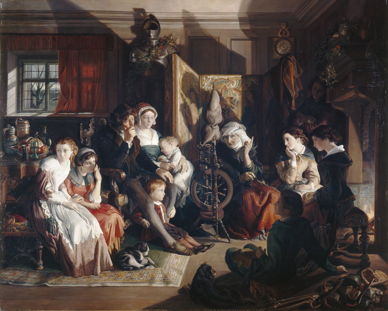 A Winter Night's Tale, ca. 1867 (olje på lerret) av Daniel (1806 70) Maclise