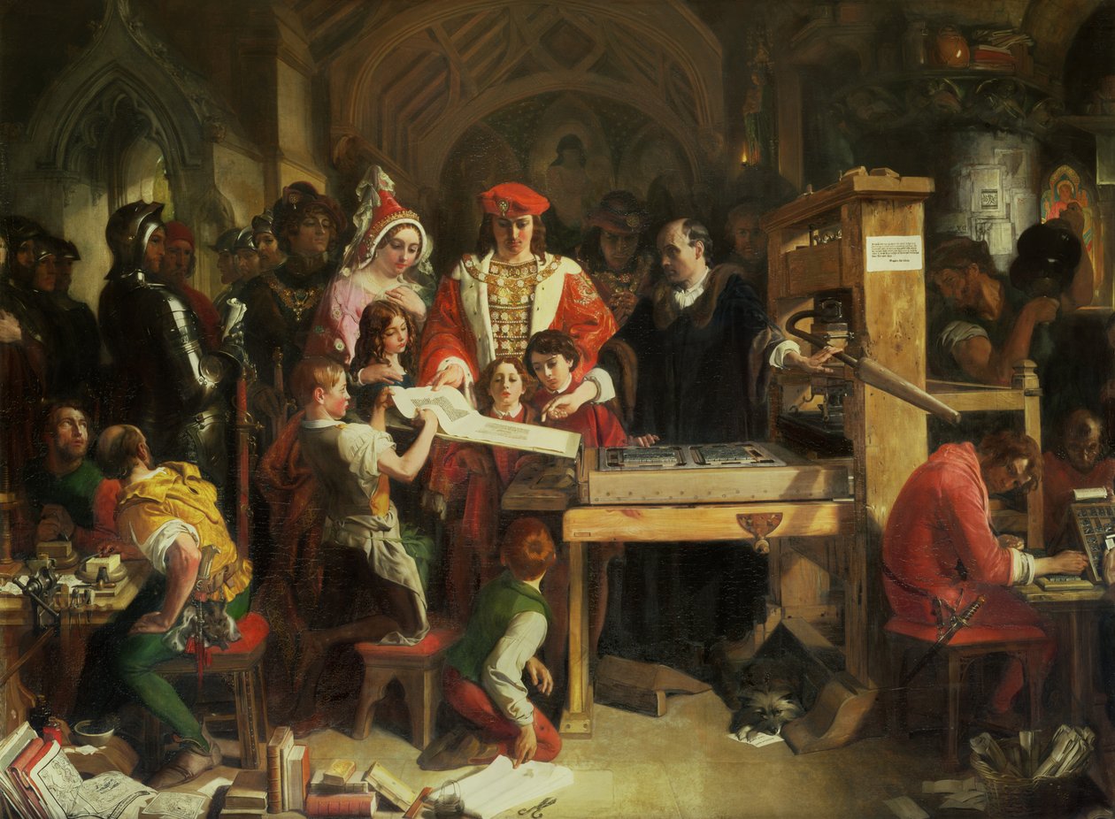 Caxtons trykkeri av Daniel Maclise
