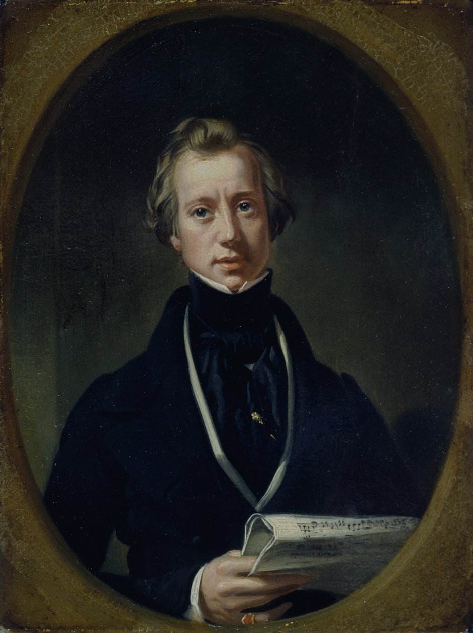 John Orlando Parry (olje på kvernbrett) av Daniel (1806 70) Maclise